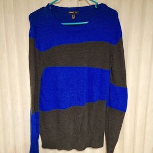 Womens knitted blue and black sweater